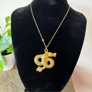Gold Dragon Statement Necklace